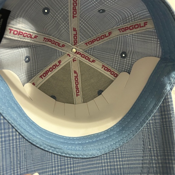 Top Golf Light Blue Preppy Plaid Sporty Athletic Graphic Golf Cap Hat NWoT  H - Picture 5 of 9